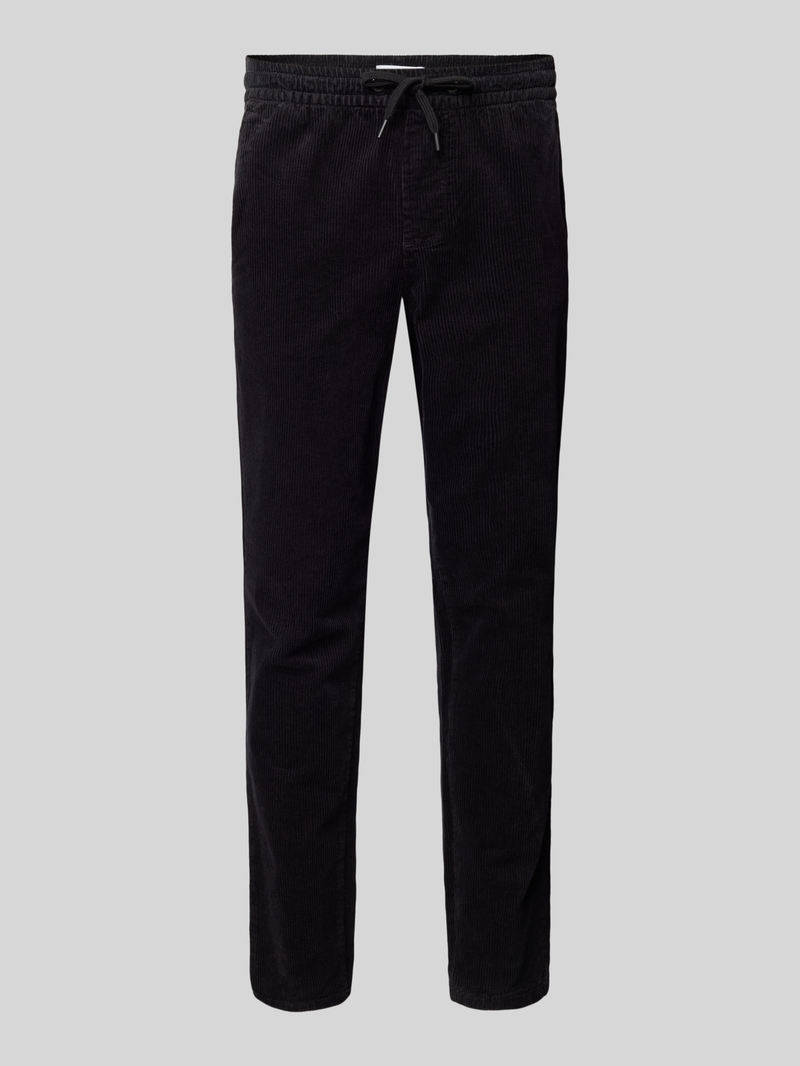 Spodnie sztruksowe o kroju tapered fit z elastycznym pasem model ‘LINUS’