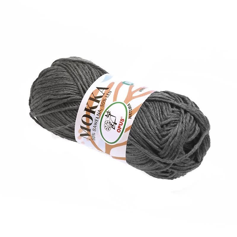 Włóczka lniana Opus Natura Mokka 236 antracyt antystatyczna naturalna 50g