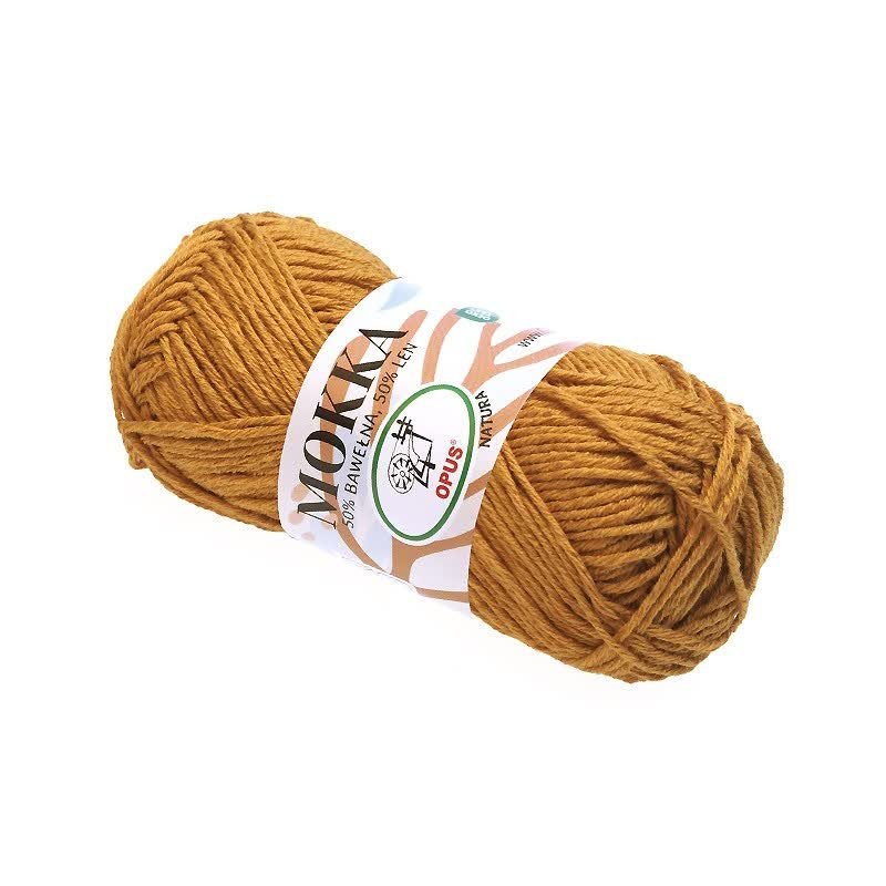 Włóczka Opus Mokka nr 190 miodowy, antybakteryjna 50% len 50% bawełna 50g