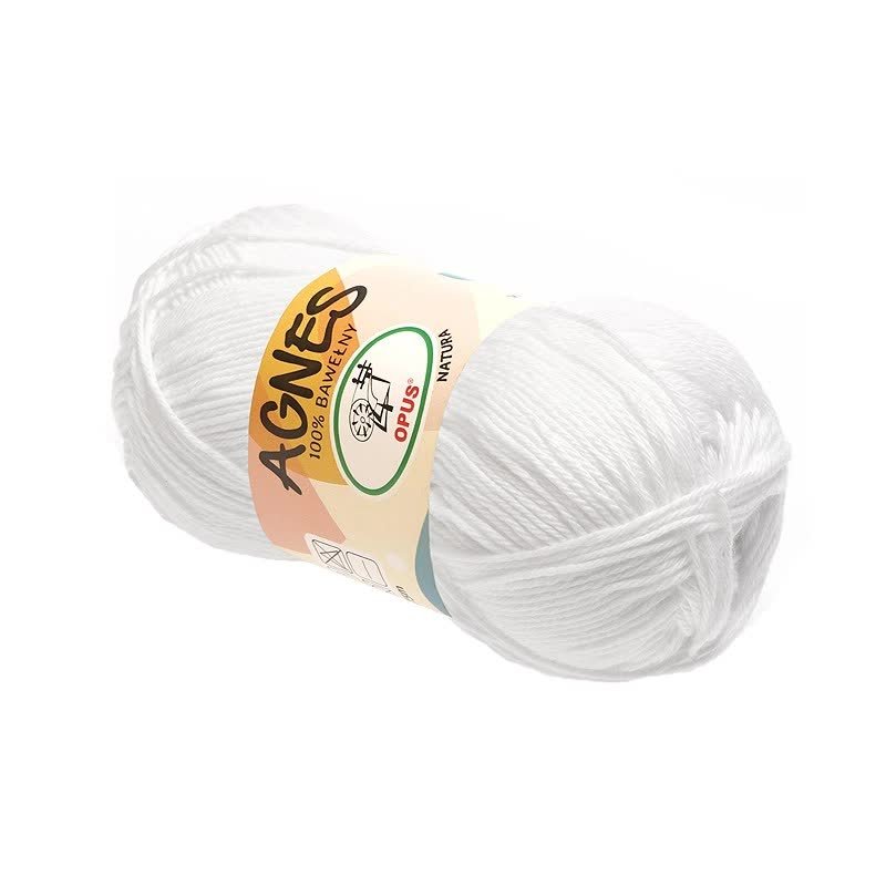 Włóczka bawełniana Opus Natura Agnes nr 1020 biały na maskotki dla dzieci