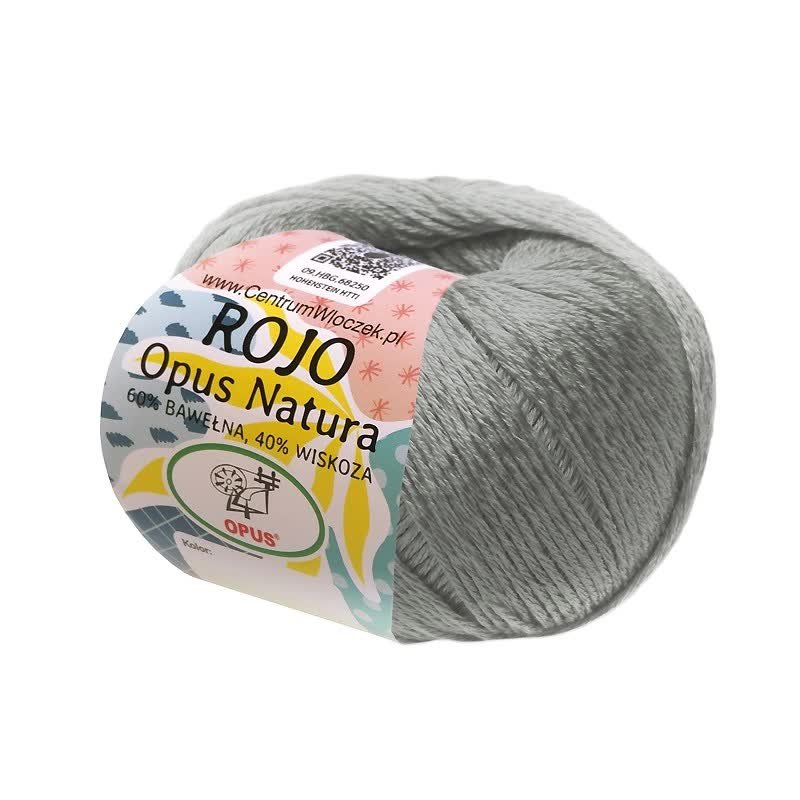 Włóczka wiskozowa mieniąca się Opus Natura Rojo nr 237 jasny szary 50g 120m