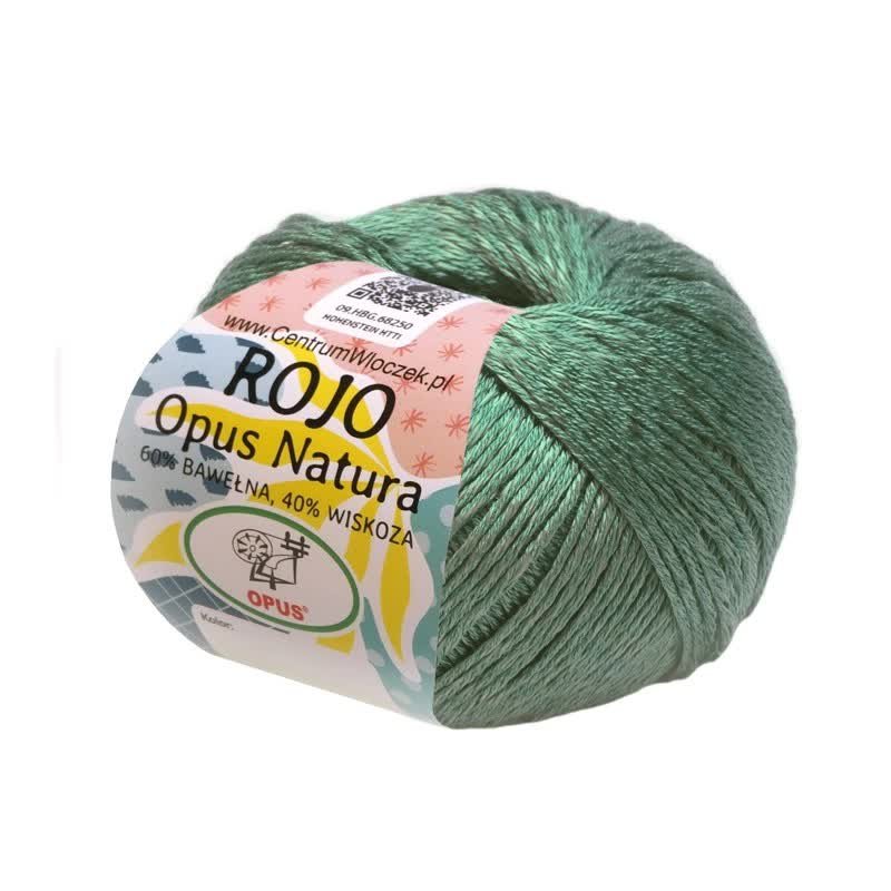 Włóczka wiskozowa na lato Opus Natura Rojo nr 135 miętowy zielony 120m 50g