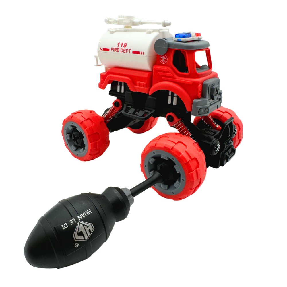 STRAZ POŻARNA auto do SKRĘCANIA ROZKRĘCANIA na resorach Z beczką i armatką
