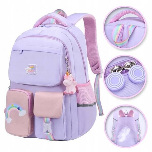 ECARLA plecak uniwersalny kieszonki, odblaski Rainbow Sweet PL160FIO