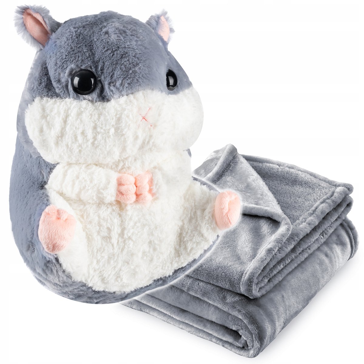 PREZENT DLA DZIEWCZYNKI CHŁOPCA 1-14 LAT KOCYK 160X110 CM  Z MASKOTKĄ PRZYTULANKA PODUSZKA