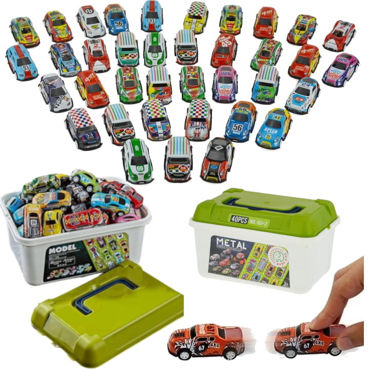 Zestaw resoraków 40szt autka samochodziki resoraki w kuferku