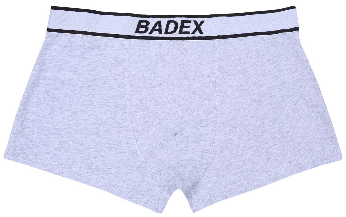 Szare, męskie, bawełniane bokserki BADEX XL