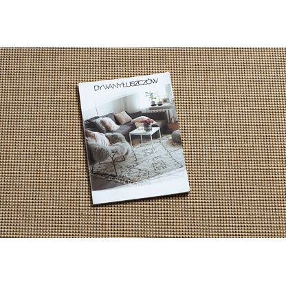 DYWAN SZNURKOWY SIZAL FLOORLUX 20580 gładki, jednolity, jednokolorowy - natural / coffeee Beżowy, 200x290
