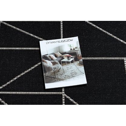 DYWAN SZNURKOWY SIZAL FLOORLUX 20605 black / silver TRÓJKĄTY, GEOMETRYCZNY Czarny, 60x110