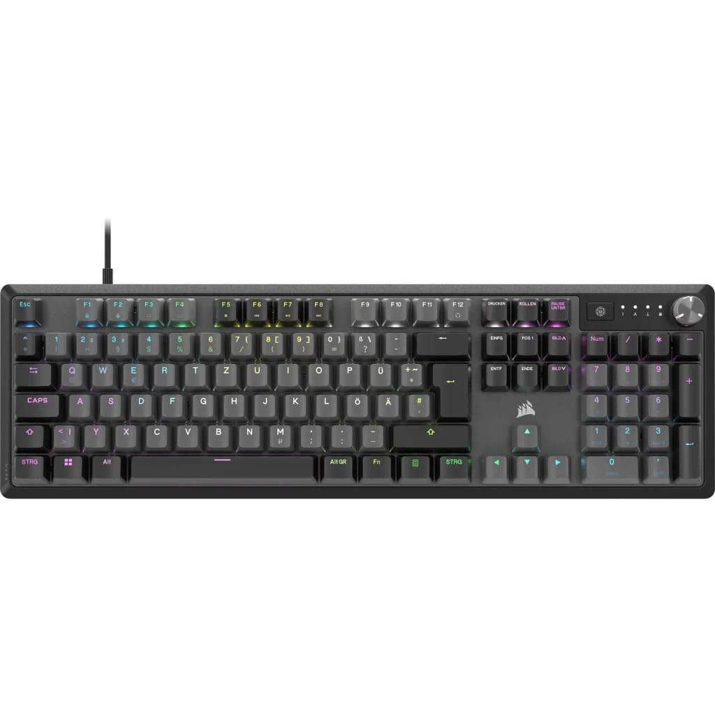 Corsair K70 CORE RGB klawiatura Gaming USB QWERTY Niemiecki Szary Klawiatura Gamingowa GATA-2679