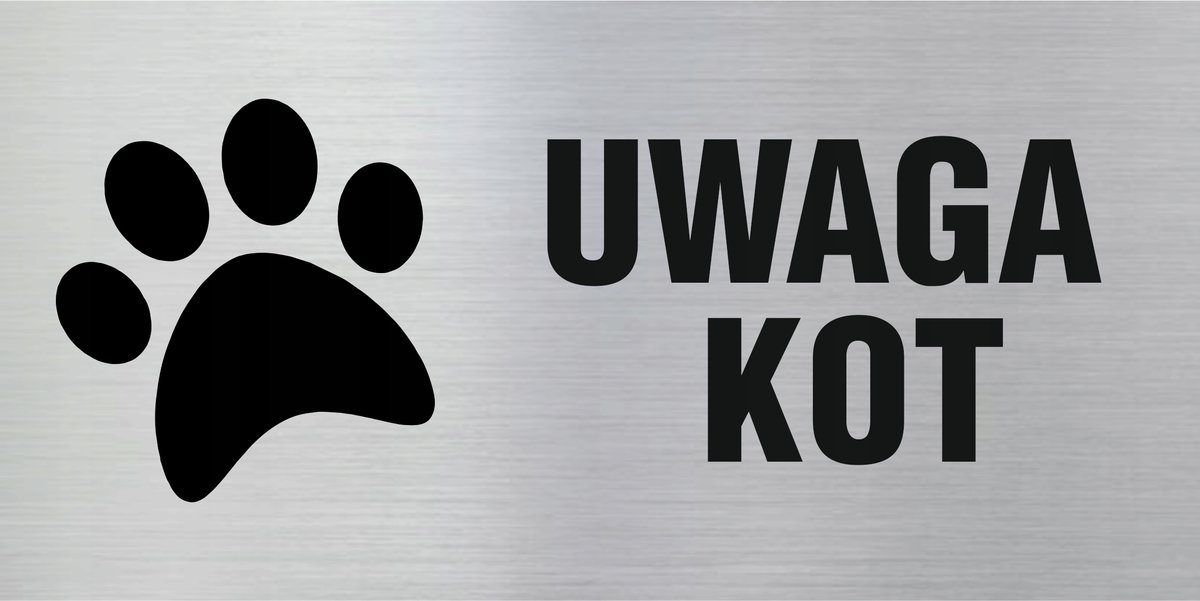 Tabliczka informacyjna, tabliczka na drzwi, UWAGA KOT 10x20cm