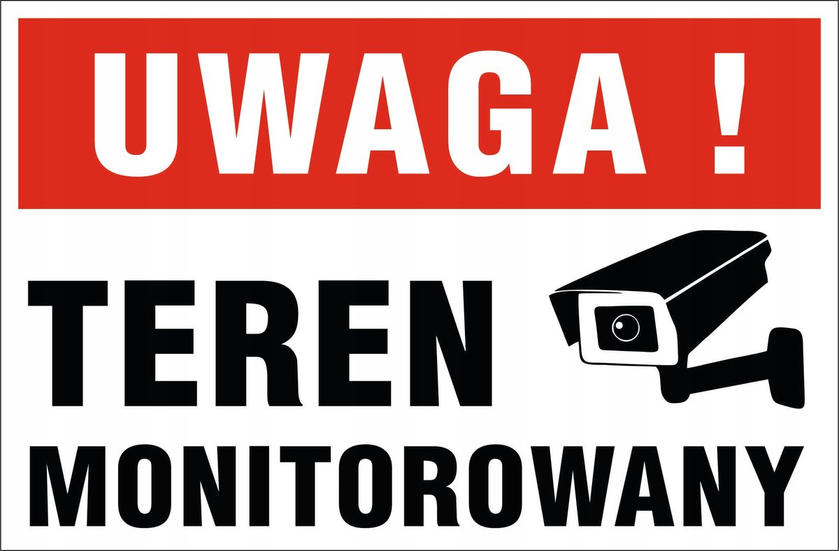 Tablica Teren monitorowany 32x21,5cm PCV 1MM UV