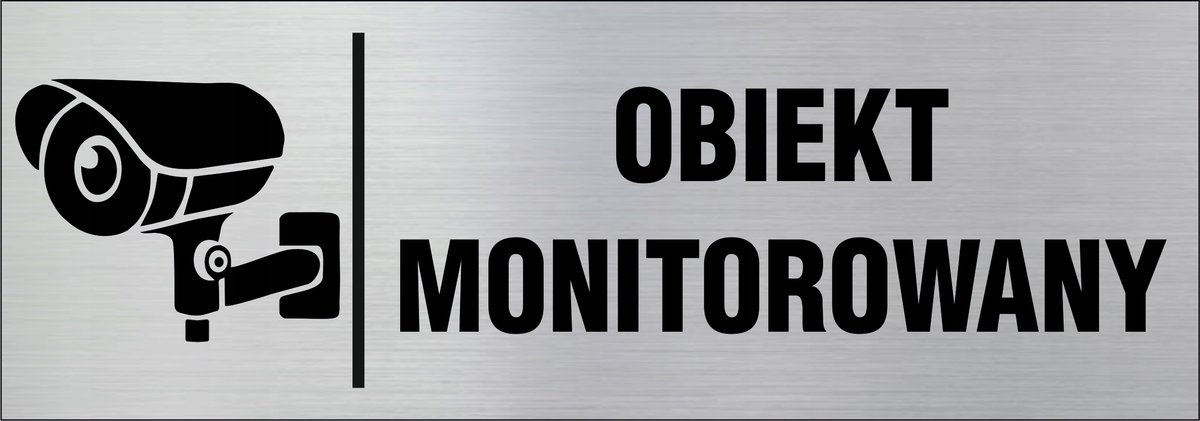 Tabliczka informacyjna, tabliczka na drzwi, OBIEKT MONITOROWANY 7x20cm