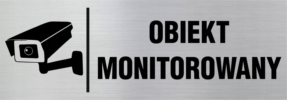 Tabliczka informacyjna, tabliczka na drzwi, OBIEKT MONITOROWANY 7x20cm