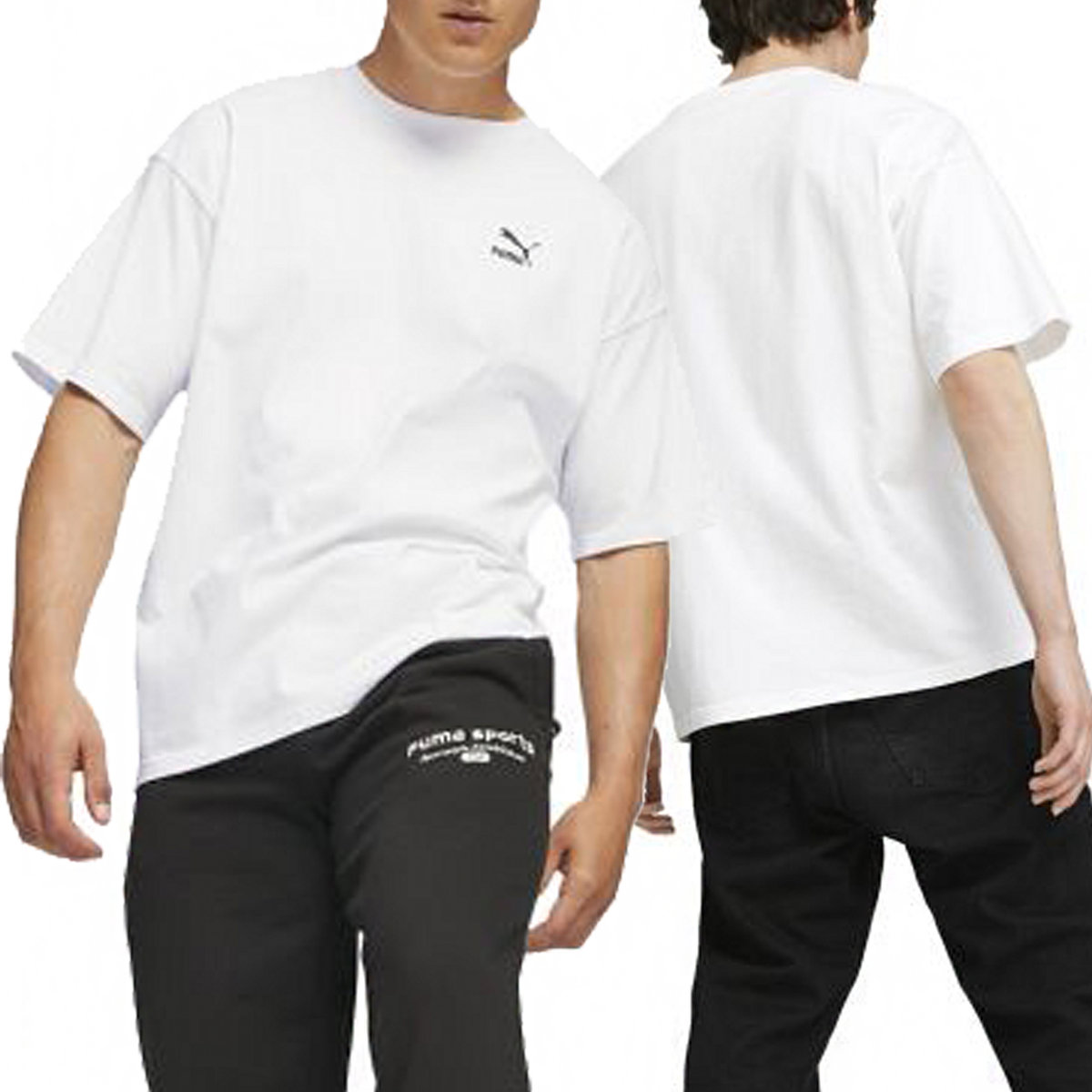 Puma t-shirt męski biały crew-neck oversize 621315 02 2XL