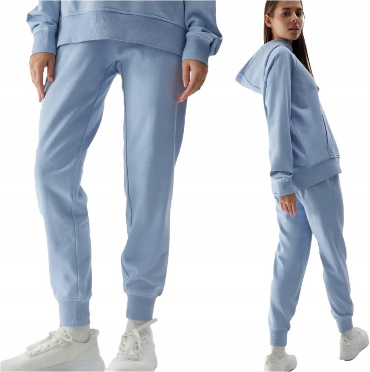 Damskie dresowe spodnie joggery 4F 4FWSS24TTROF606-34S Niebieski