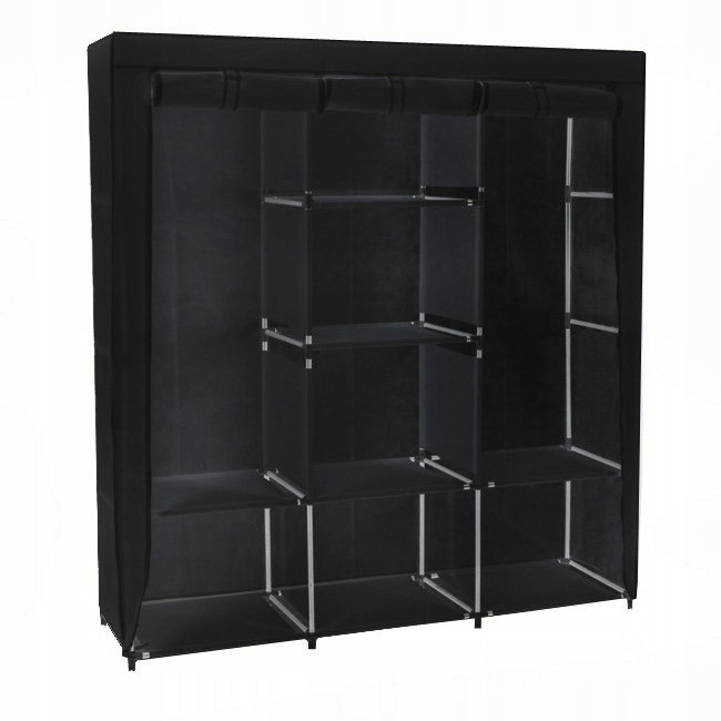 SZAFA TEKSTYLNA MATERIAŁOWA PÓŁKI 166 x 43 x 125cm