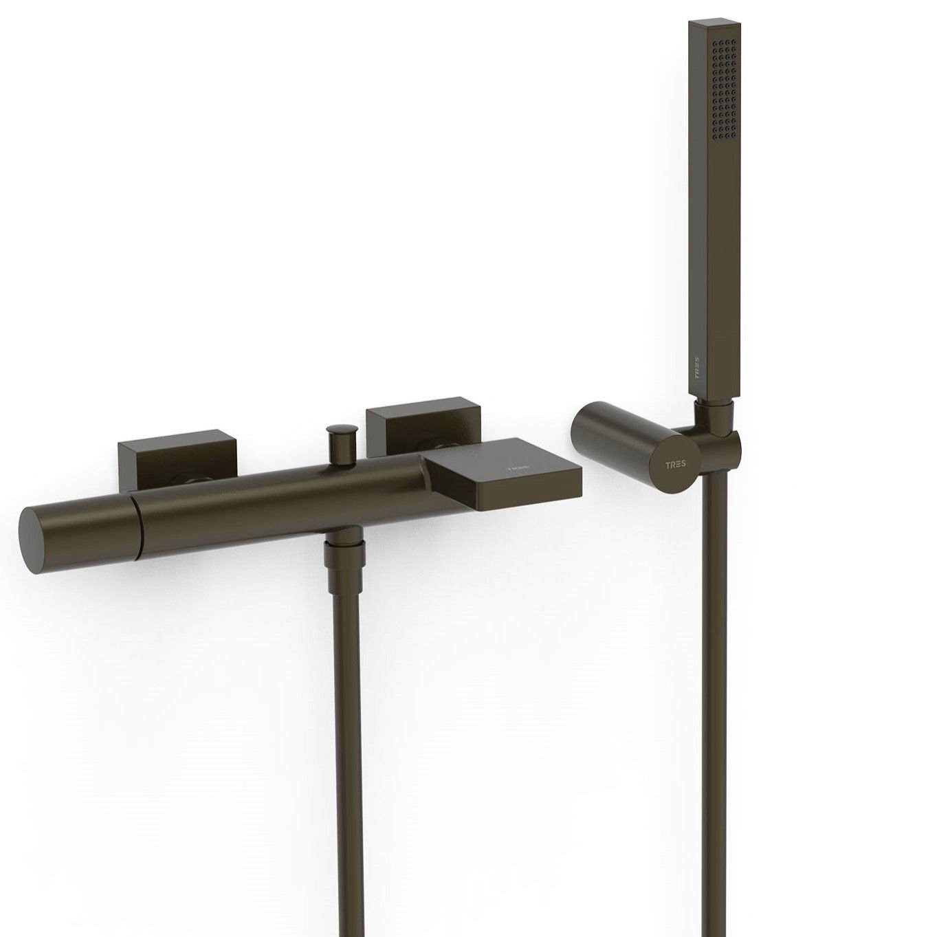 Bateria wannowa ścienna Tres Project czarny brąz 21117001KMB