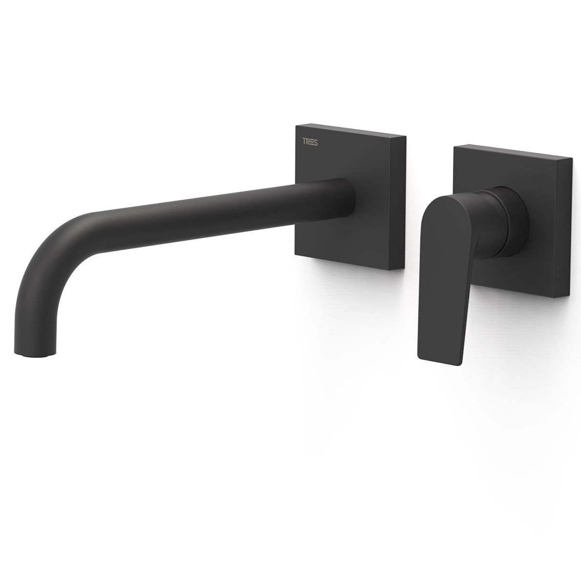 Element naścienny do podtynkowego korpusu baterii umywalkowej Tres Project czarny mat 21130022NM