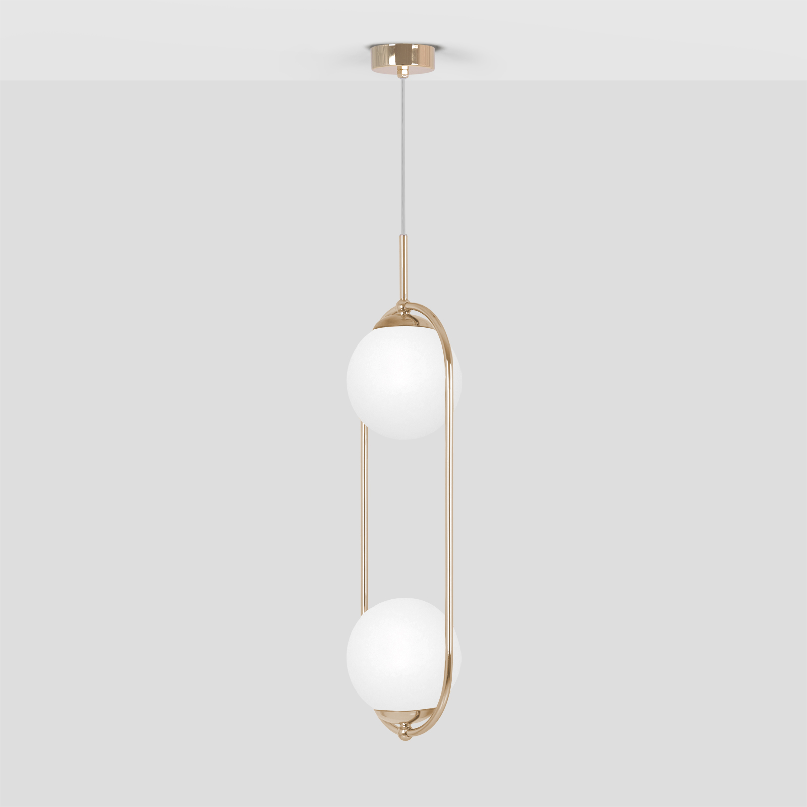 Lampa wisząca na dwie żarówki, złoty kolor K-5392 z serii RITUS 