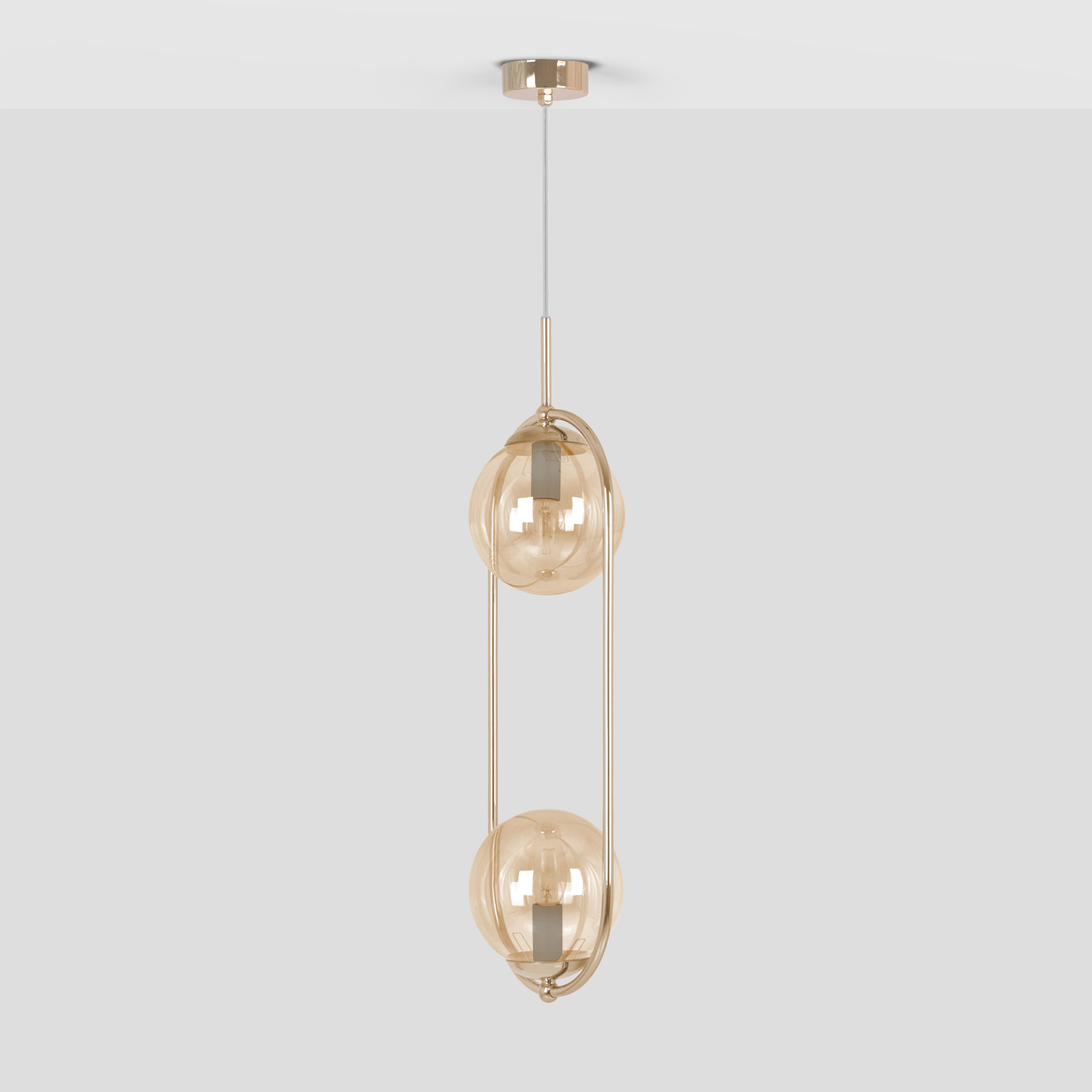 Efektowna lampa wisząca z bursztynowymi kloszami K-5397 z serii SVEN 