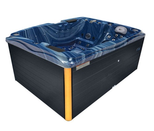 HYDROSAN - Wanna SPA Jacuzzi ogrodowe z hydromasażem 2-osobowa 200x135 cm 230V NIEBIESKA FALA OCEANU OBUDOWA ANTRACYT SPA749