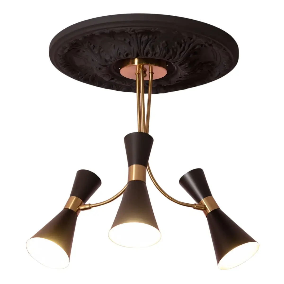 Sufitowa lampa do salonu Salvatore ABR-ZZSAL3XE27 Abruzzo loft czarny złoty