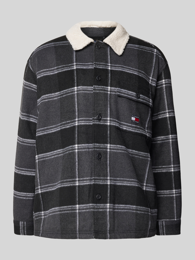 Kurtka koszulowa o kroju regular fit z listwą guzikową model ‘CHECK SHERPA’