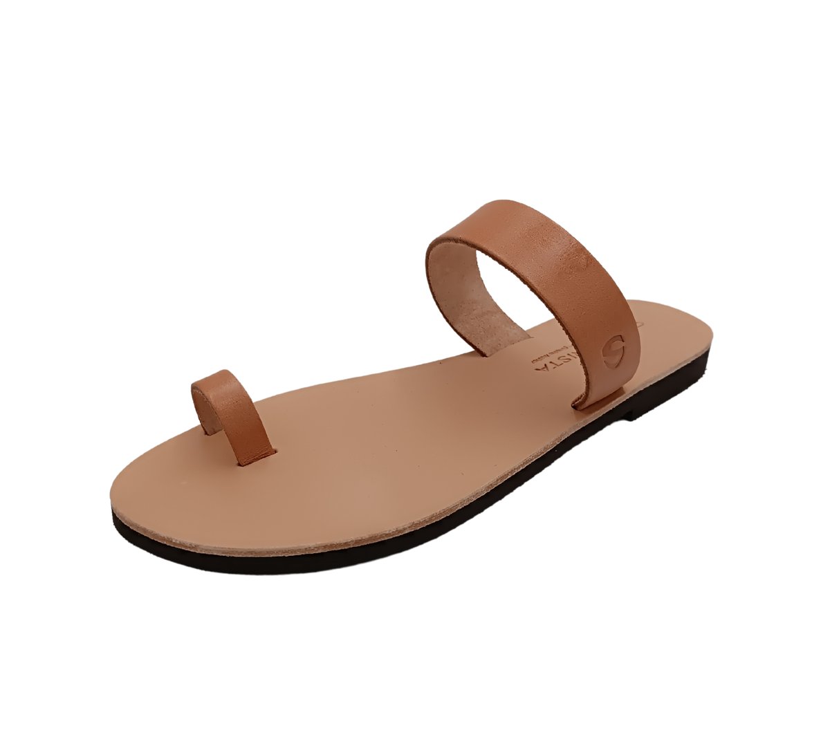 Beżowe klapki damskie ze skóry naturalnej SANDINISTA S4105A [Rozmiar: 39]