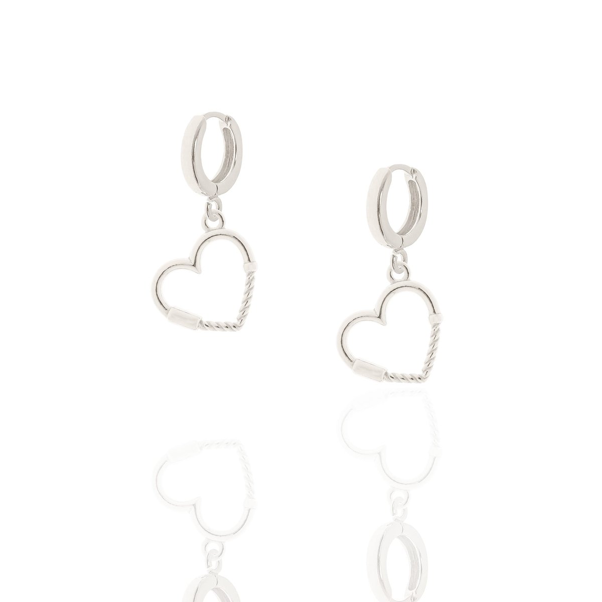 Kolczyki srebrne z sercami