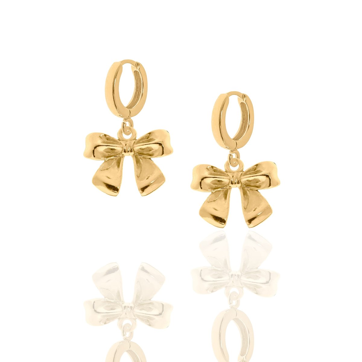 Kolczyki srebrne pozłacane z kokardkami