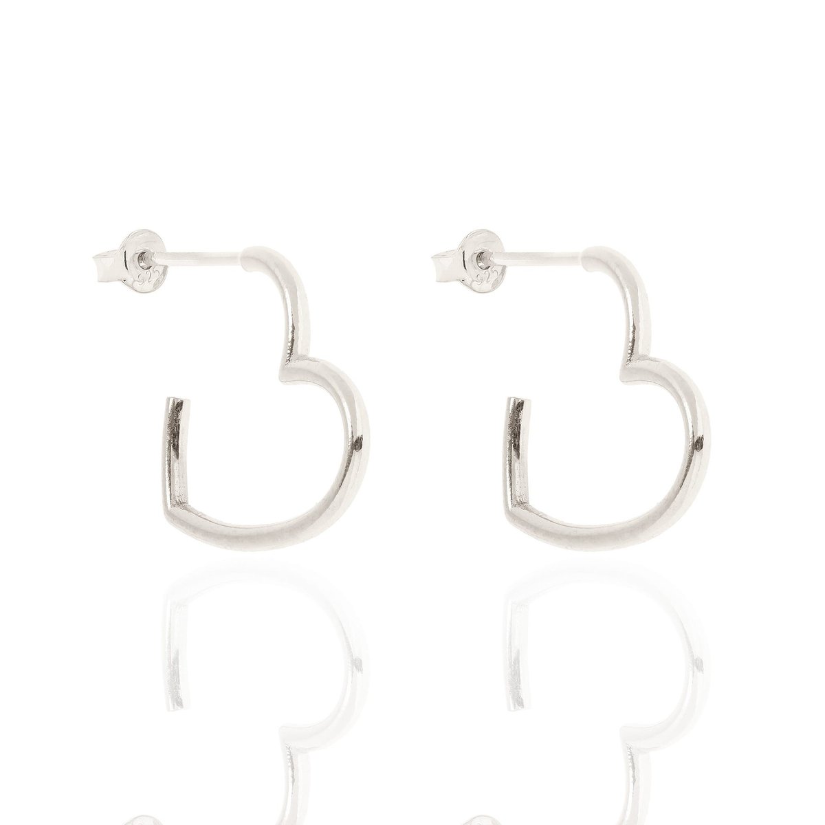 Kolczyki srebrne serca