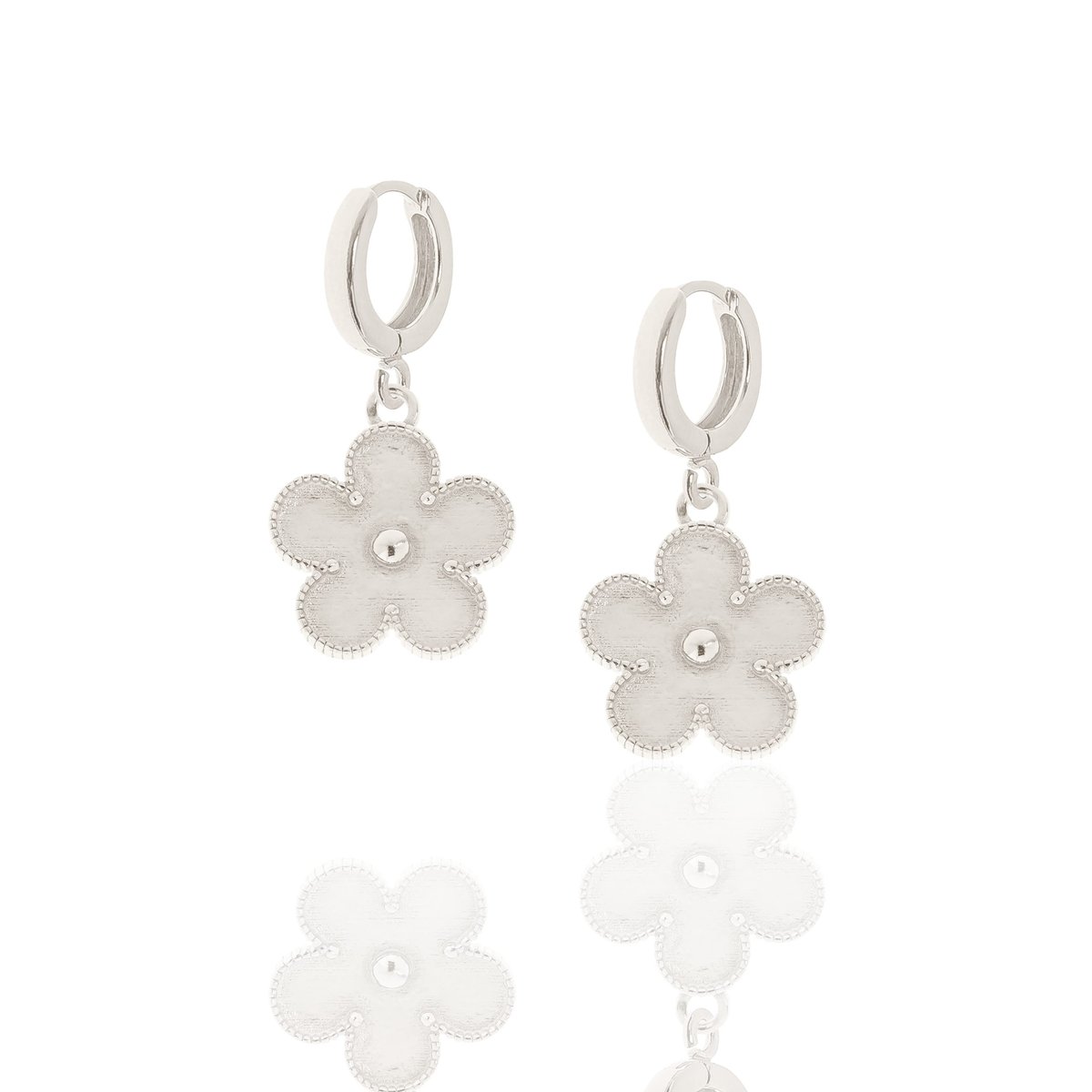 Kolczyki srebrne z kwiatami Niezapominajkami