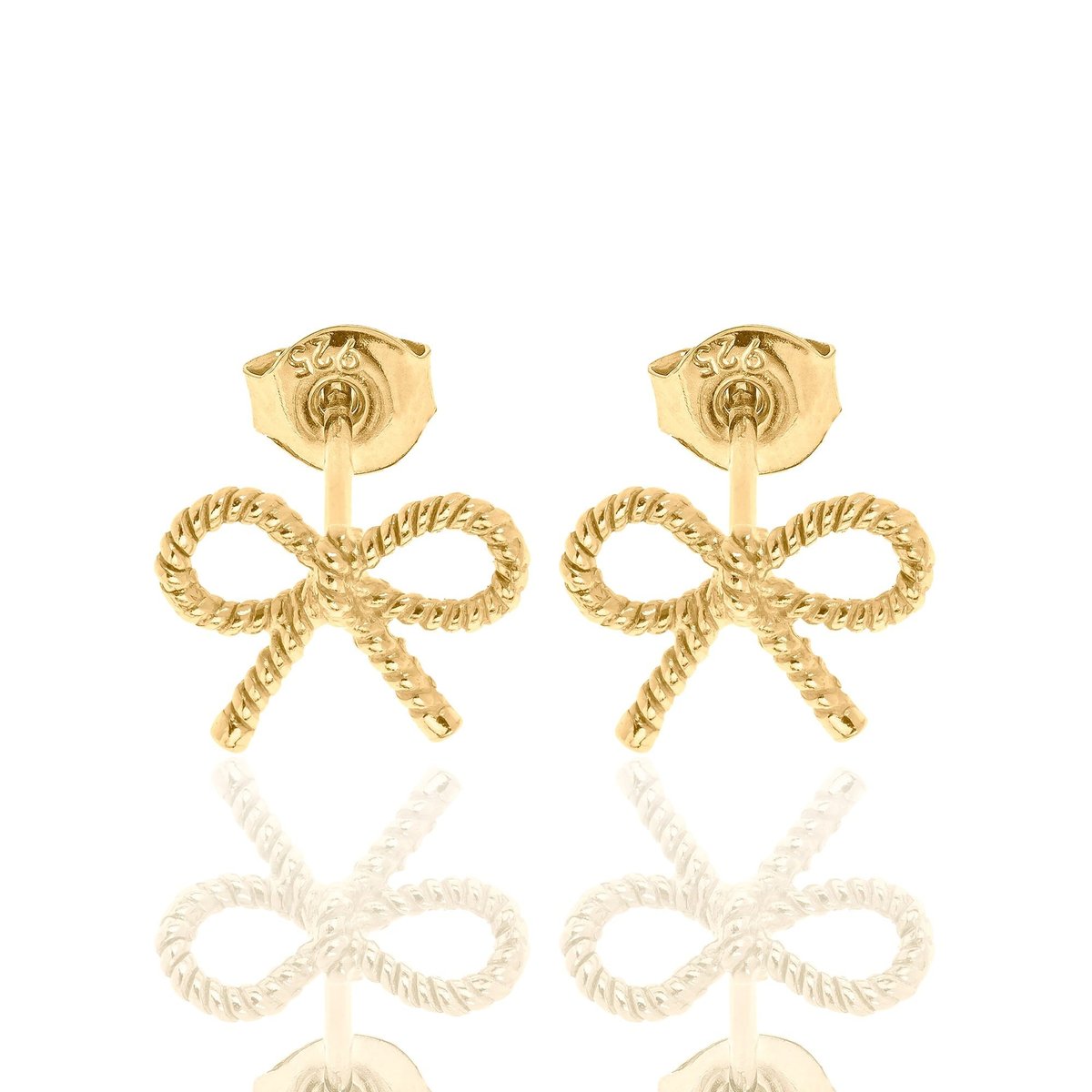 Kolczyki srebrne pozłacane kokardki