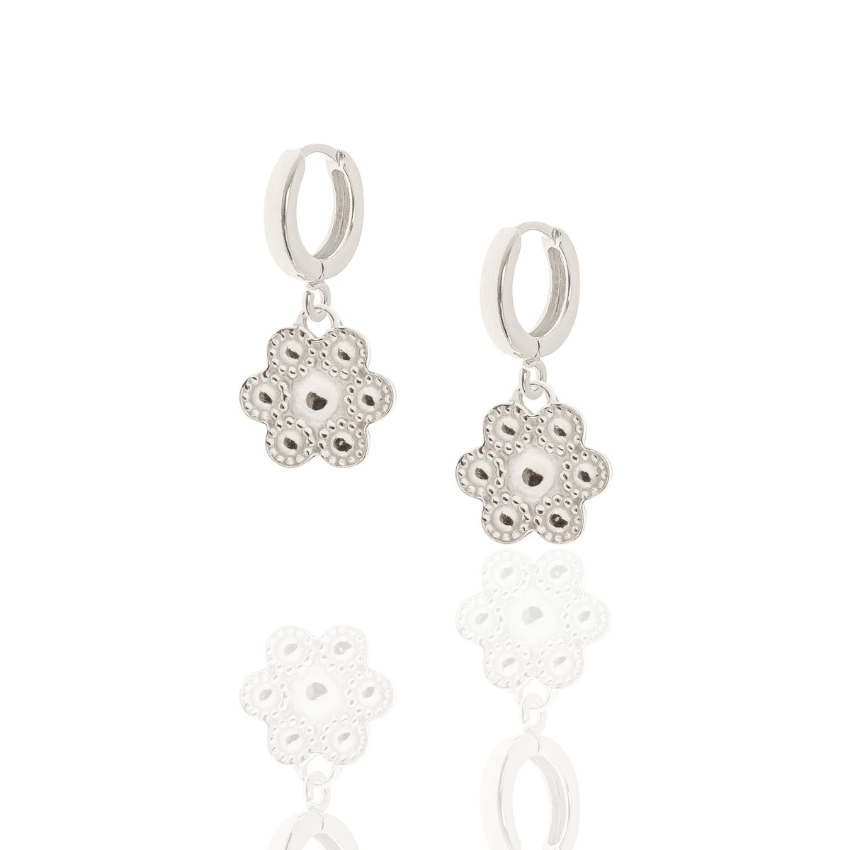 Kolczyki srebrne z kwiatami