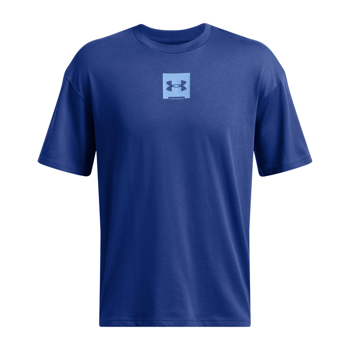Męski t-shirt z nadrukiem Under Armour UA M Hw Os Sm Box Ss - niebieski - UNDER ARMOUR