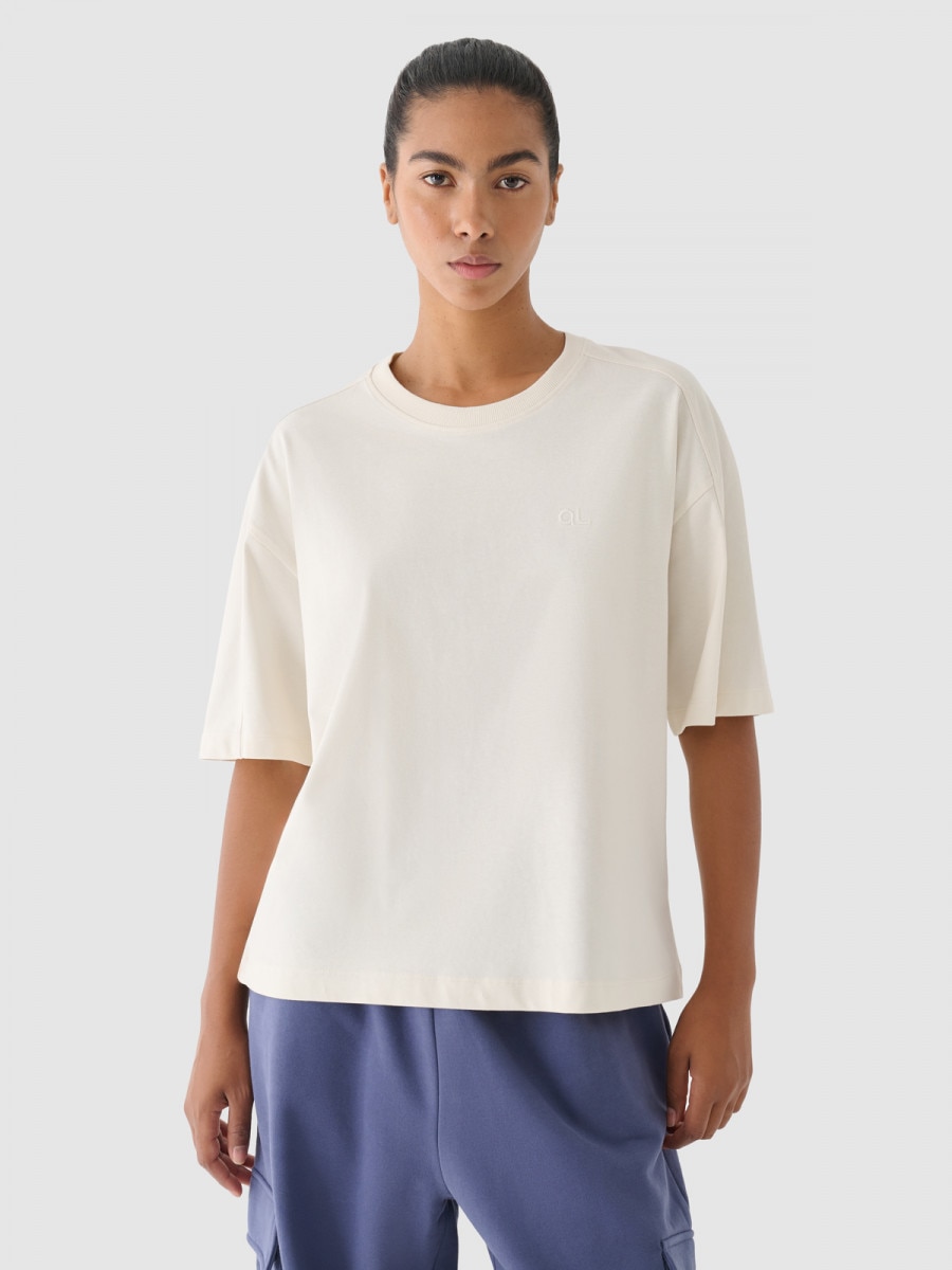 Damski t-shirt oversize 4F x Anna Lewandowska 4FALSAW24TTSHF2192 - biały - 4F x AL