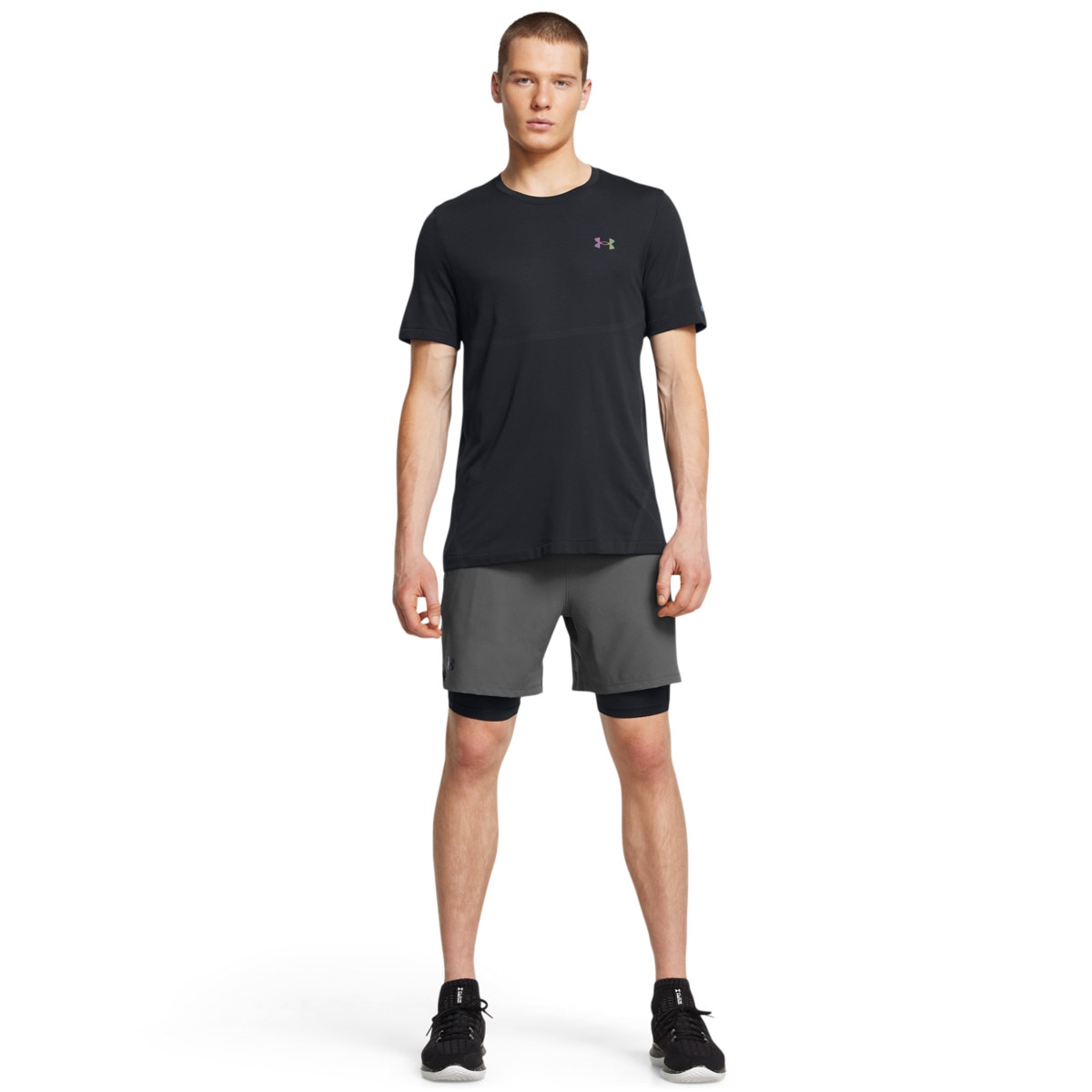 Męskie spodenki treningowe Under Armour UA Vanish Woven 2in1 Shorts - szare - UNDER ARMOUR
