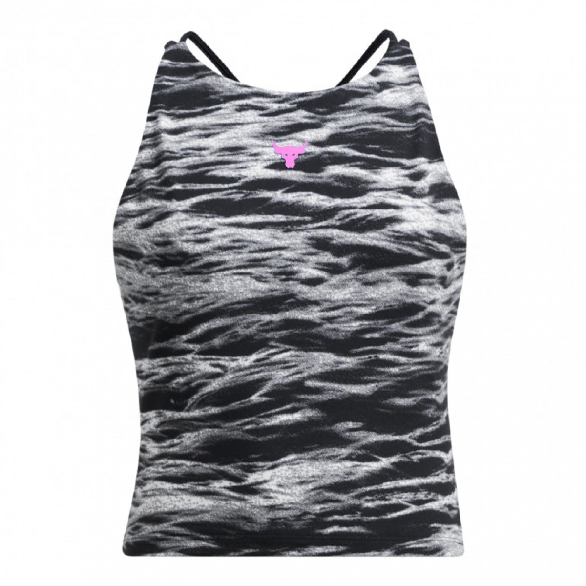 Damski top treningowy Under Armour Project Rock Lets Go Btb Top Pt - czarny - UNDER ARMOUR