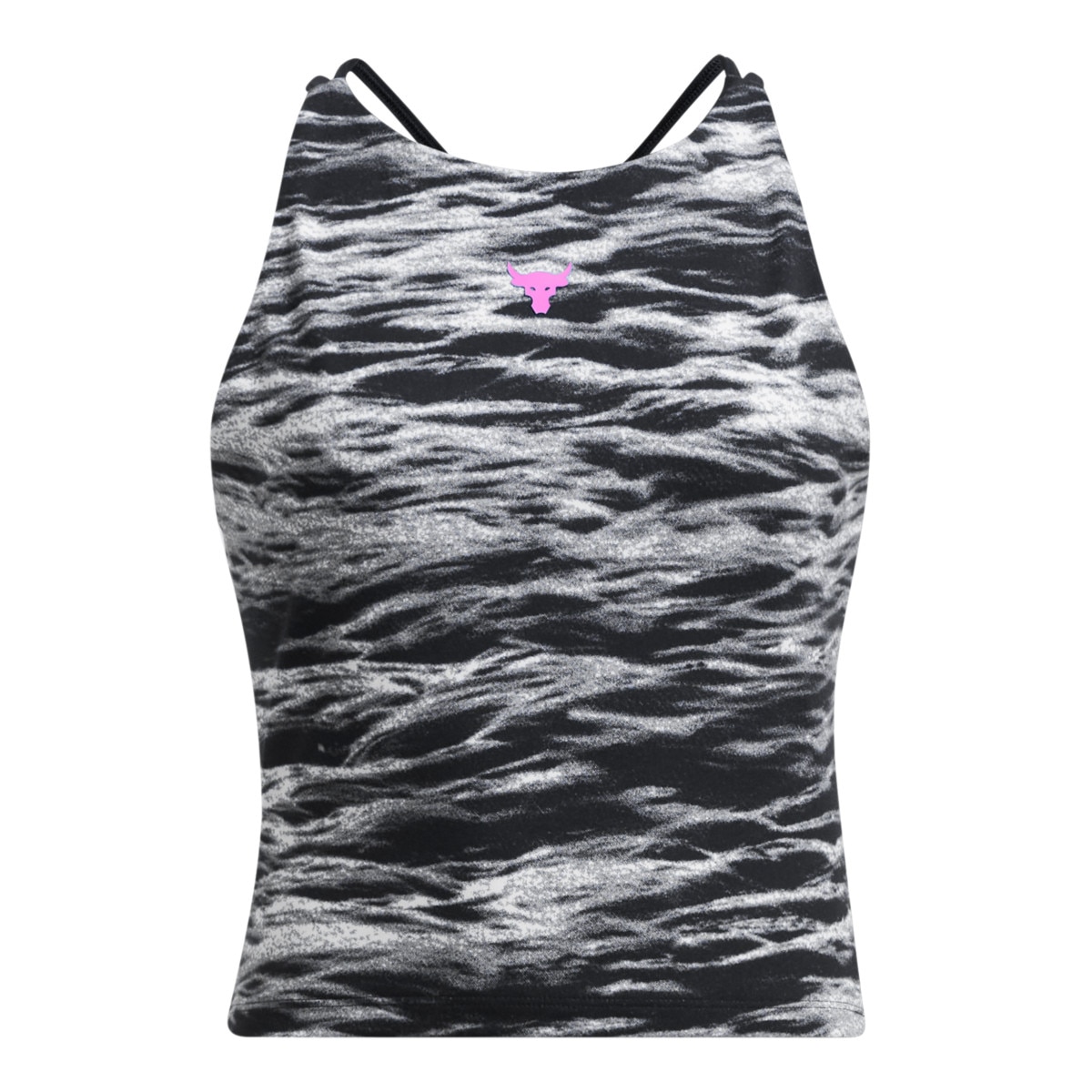 Damski top treningowy Under Armour Project Rock Lets Go Btb Top Pt - czarny - UNDER ARMOUR