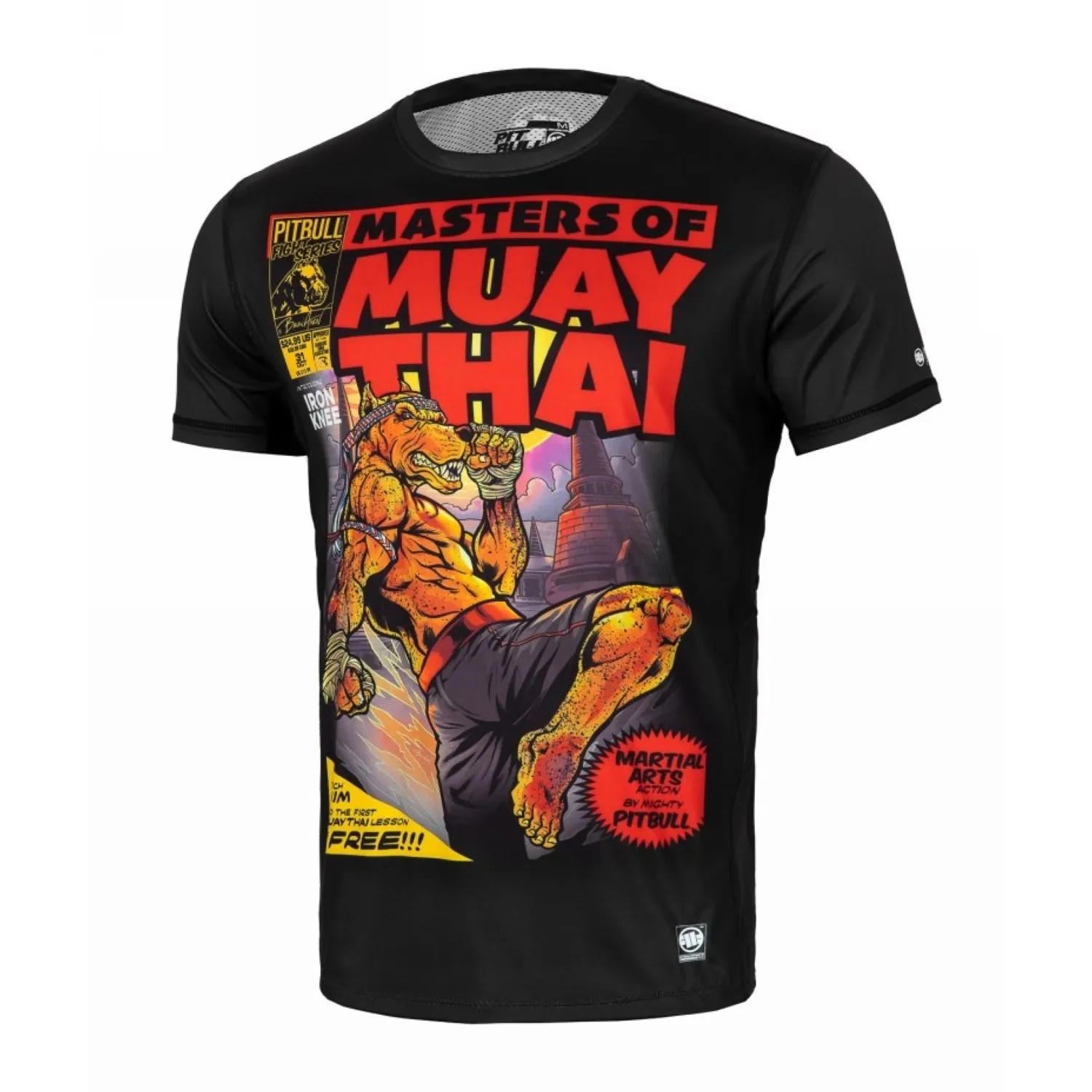 Koszulka Mesh Rashguard Pit Bull Performance Pro plus Masters Of Muay Thai - Czarna