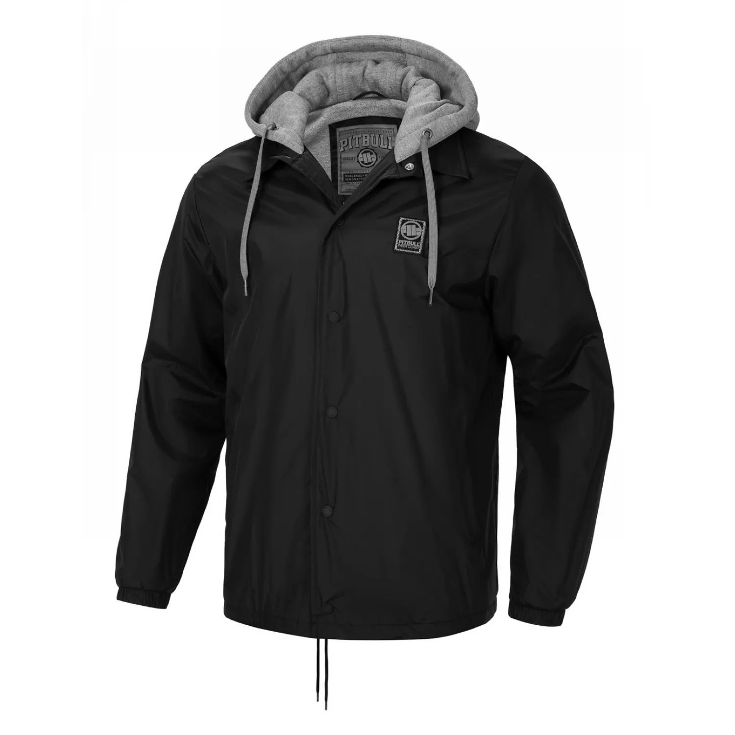Kurtka męska przejściowa z kapturem Pit Bull Donaker '24 - Czarna S