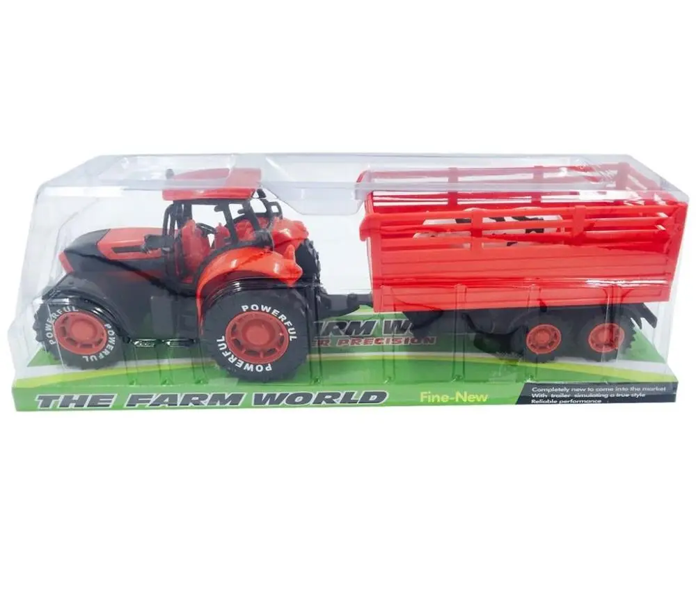 Traktor z przyczepą i zwierzątkiem - Trifox