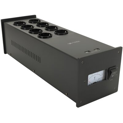 Taga Harmony PF-1000LPS - Filtr zasilania / listwa zasilająca 8 gniazd + 2 USB z zasilaczem liniowym Czarny ✦ SALON ✦ ZAPYTAJ O RABAT ✦ RATY 30x0%