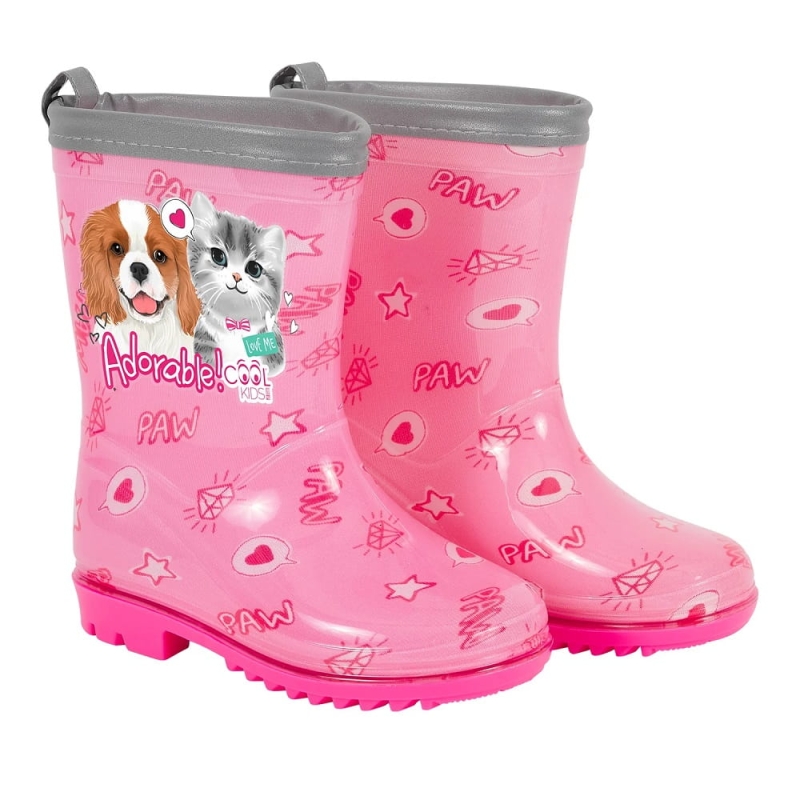 Kalosze dziewczęce Perletti Sweet Pets różowe rozmiar 22/23