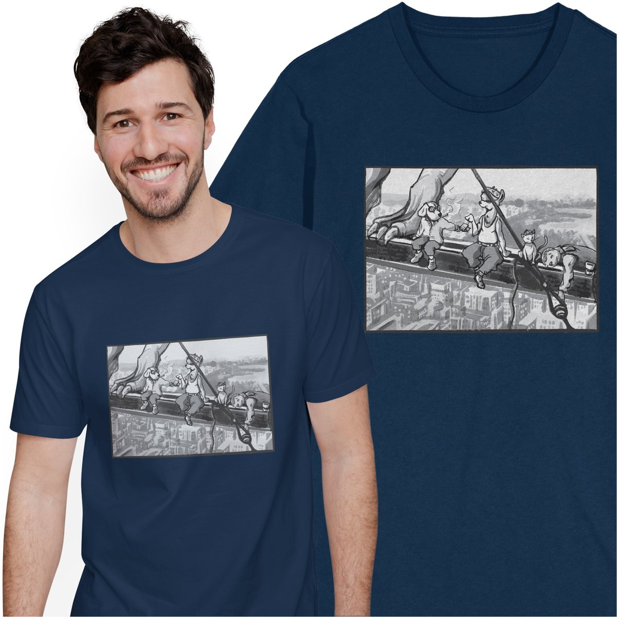 New York Koszulka Zwierzęta Kot Lama Leniwiec