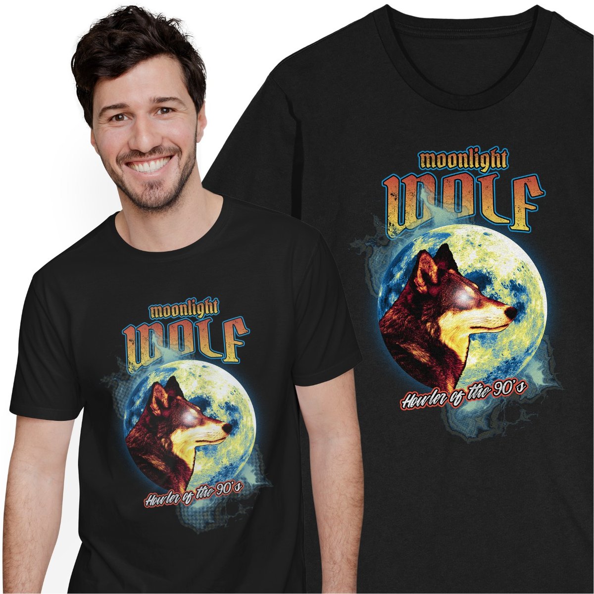 Koszulka Z Wilkiem Księżyc Wilki Zwierzęta Wataha