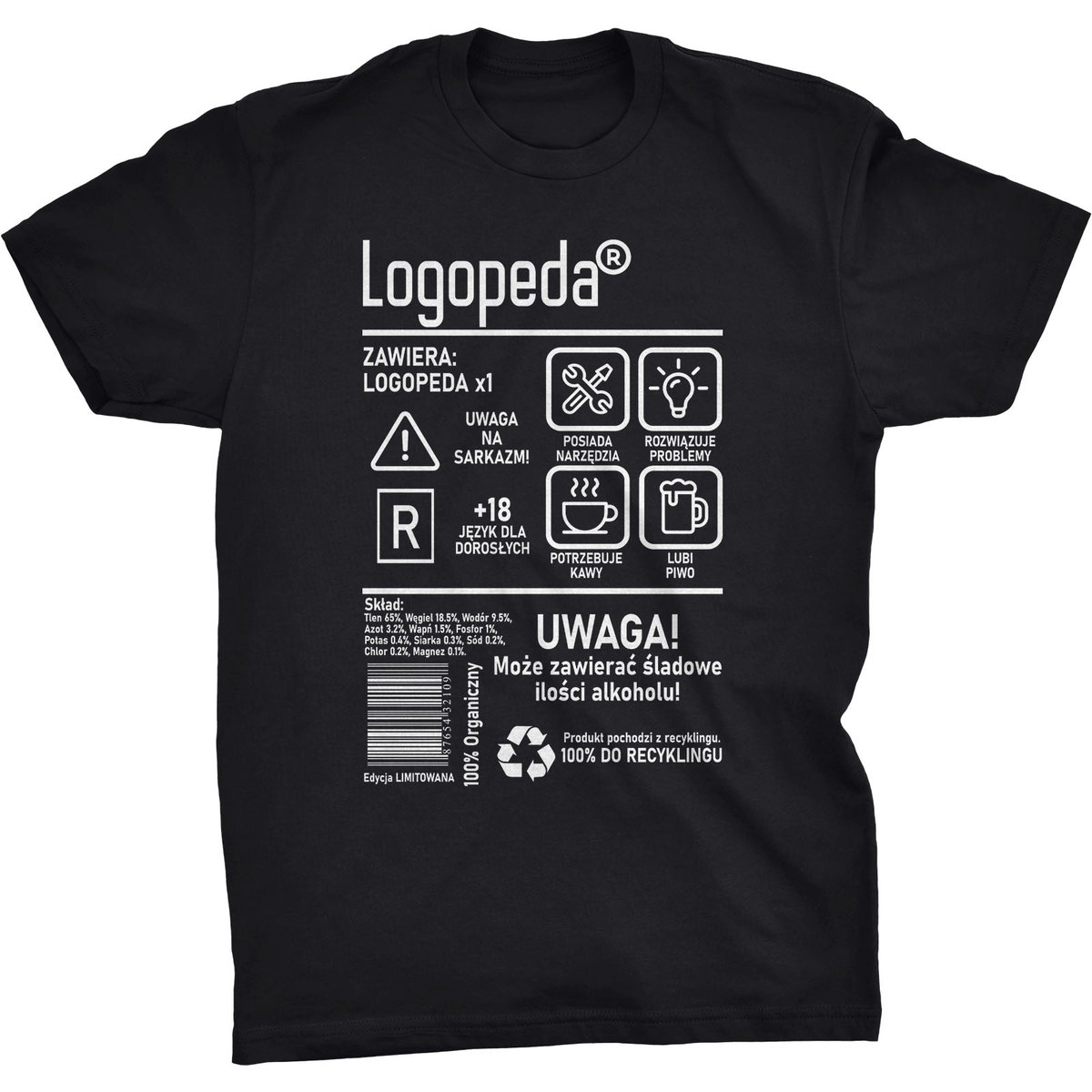 Logopeda Etykieta Koszulka Prezent Dla Logopedy