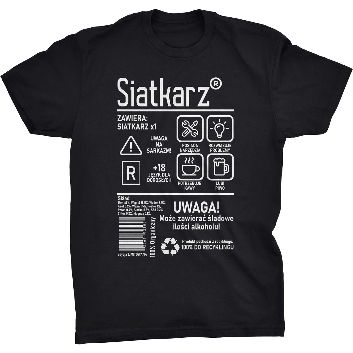 Siatkarz Etykieta Koszulka Prezent Dla Siatkarza