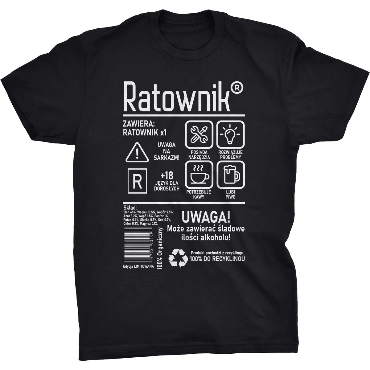 Ratownik Etykieta Koszulka Prezent Dla Ratownika
